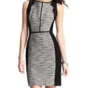 LOFT Black and Gray Mini Dress